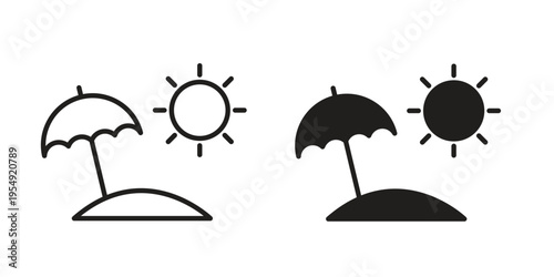 Beach icon for ui app design and web designs