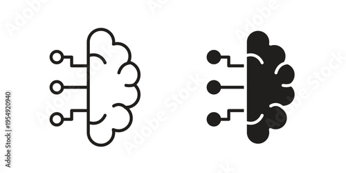 Brain icon for ui app design and web designs