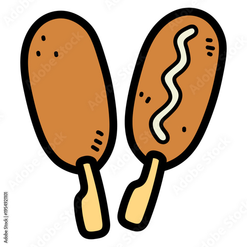 corn dog illustration