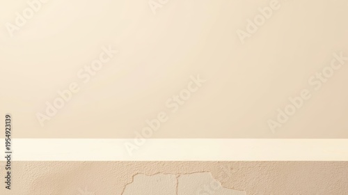 Clean beige product display platform features a textured surface set against a smooth, solid background providing a minimalist showcase for various products.