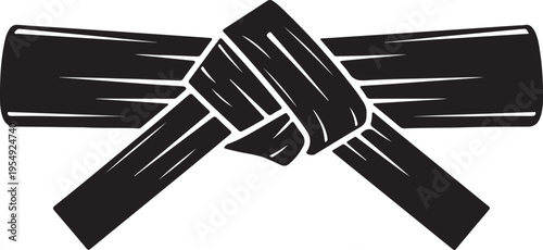Vector martial arts black belt icon isolated PNG with Transparent Background
