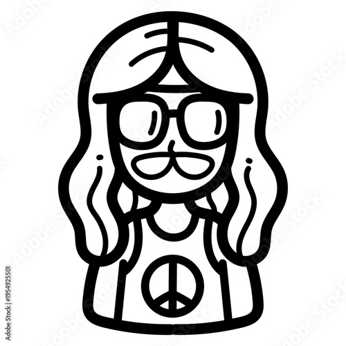 hippie illustration