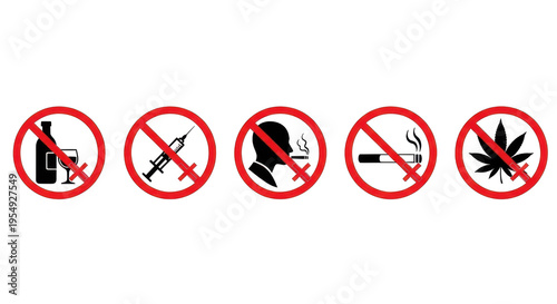 No alcohol, drugs, smoking, or cannabis allowed signs isolated on transparent background Free Download No alcohol, drugs, smoking, or cannabis allowed signs isolated on transparent background - GFXLoad
