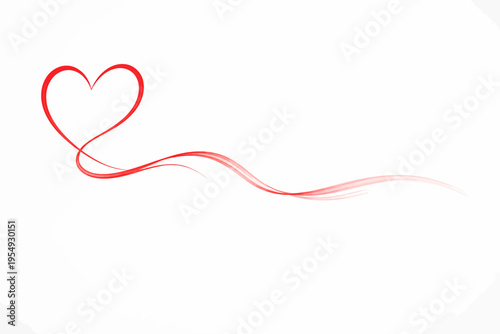 A heart shaped ribbon on a white background