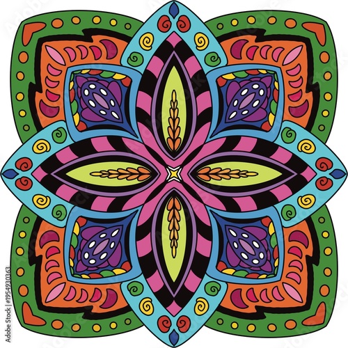 Seamless mandala vector pattern with decorative and symmetrical textile texture.
Fully editable and scalable vector design suitable for fashion fabric, clothing, sweaters, scarves, blankets, 
