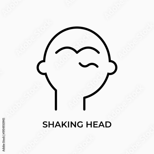 Shaking Head Icon – Disagreement, No and Refusal Gesture Symbol