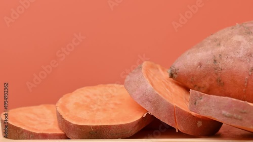 video of a raw sweet potato