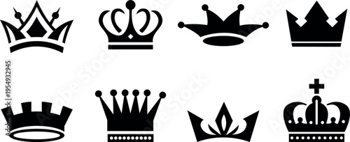 Collection of eight distinctive crown silhouettes