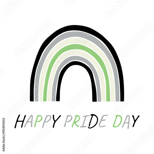 Colorful rainbow shape Agender pride flag Happy pride day LGBTQIA community Pride Month Vector hand drawn doodle for posters, stickers, logo, cards