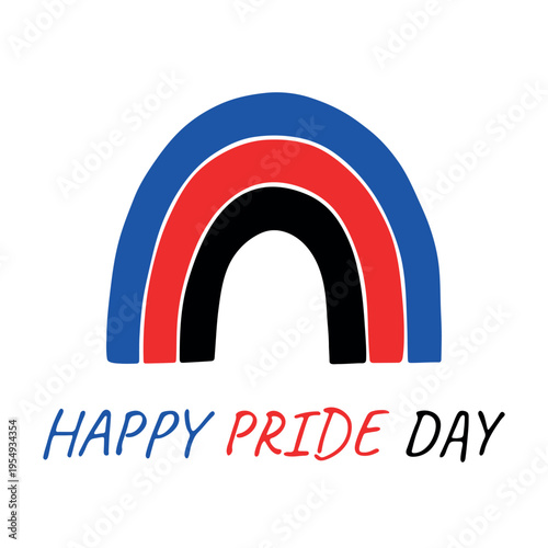 Colorful rainbow shape Polyamory pride flag Happy pride day LGBTQIA community Pride Month Vector hand drawn doodle for posters, stickers, logo, cards