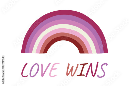 Colorful rainbow shape Lesbian pride flag Happy pride day LGBTQIA community Pride Month Vector hand drawn doodle for posters, stickers, logo, cards