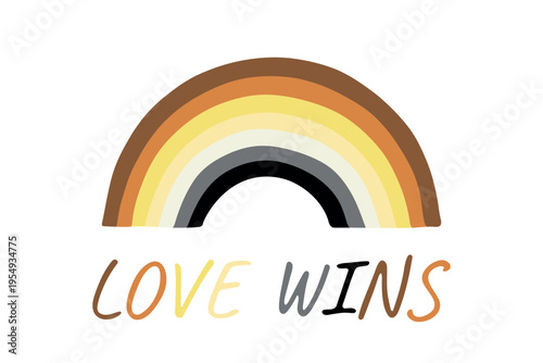 Colorful rainbow shape Bear brotherhood pride flag Happy pride day LGBTQIA community Pride Month Vector hand drawn doodle for posters, stickers, logo, cards