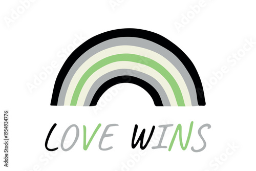 Colorful rainbow shape Agender pride flag Happy pride day LGBTQIA community Pride Month Vector hand drawn doodle for posters, stickers, logo, cards