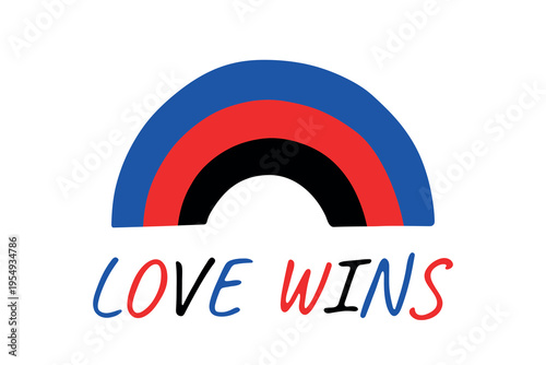 Colorful rainbow shape Polyamory pride flag Happy pride day LGBTQIA community Pride Month Vector hand drawn doodle for posters, stickers, logo, cards