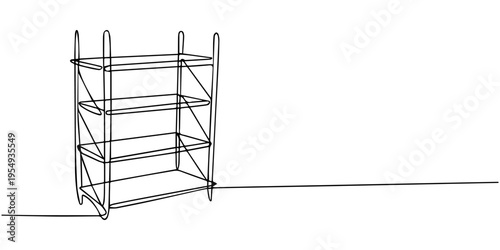 Warehouse Rack continuous one line drawing minimalism design