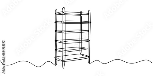Warehouse Rack continuous one line drawing minimalism design