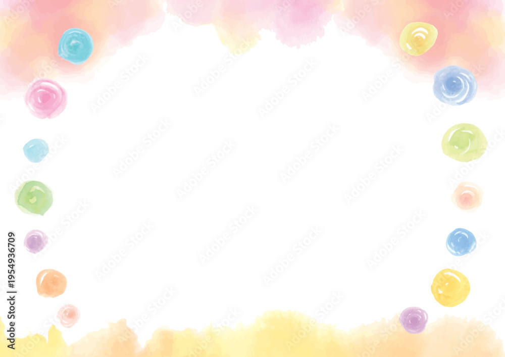 Obraz premium Soft watercolor colorful dot frame background