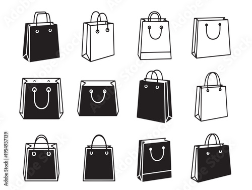 A collection of various handbags and purses