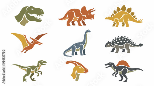 Collection of Dinosaur Illustrations for Educational and Creative Projects