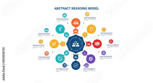 Abstract Reasoning Model Infographic with Icons and Connections