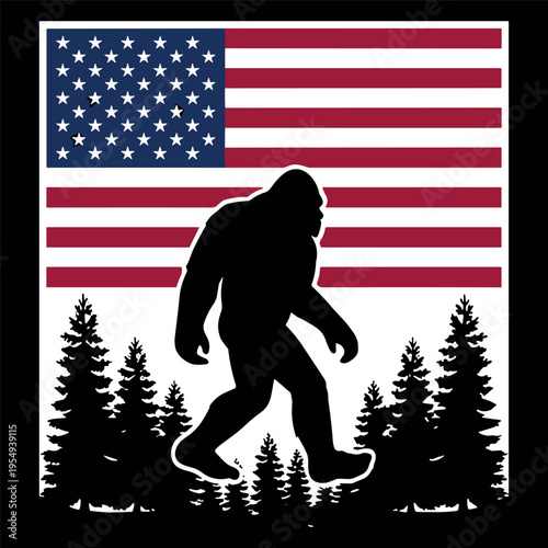Bigfoot American Flag