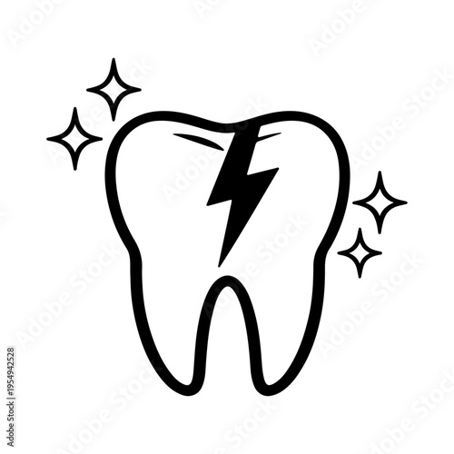 tooth with a tooth on a white background