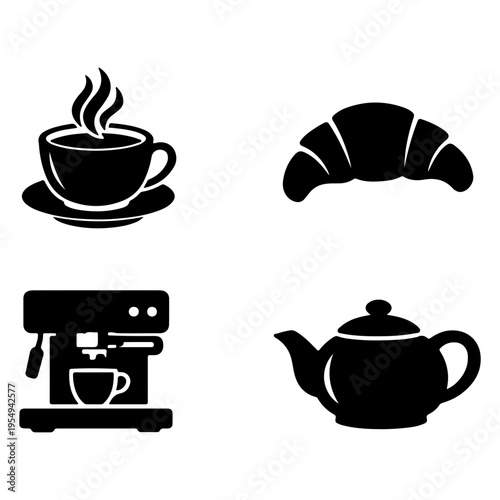 set of black tea cups