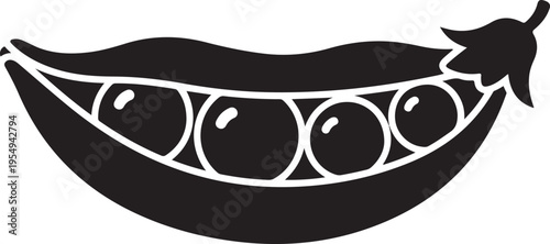 Black silhouette of a smiling banana with white outline and teeth  fruit icon