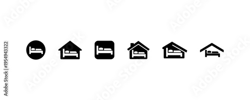 Foto House home building icon set silhouette collection