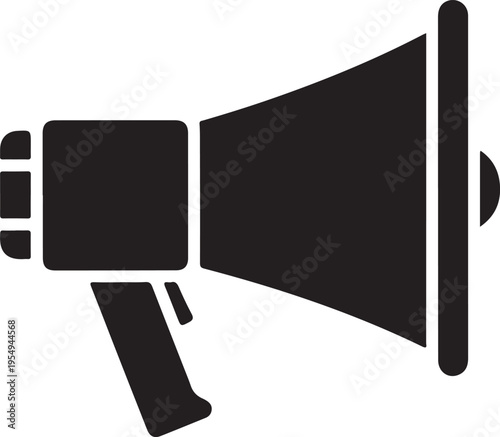 Megaphone icon for communication and loudspeaker announcement symbol isolated on white background
