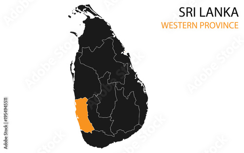 Sri Lanka png map with provinces, Sri Lanka province map, Sri Lanka Western Province