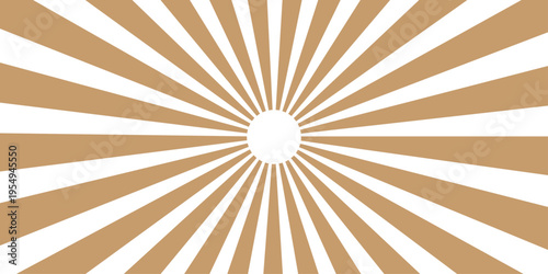 Vintage grunge sunburst background with retro rays and a brown textured paper pattern creates an old antique wallpaper design featuring a light sun beam burst illustration