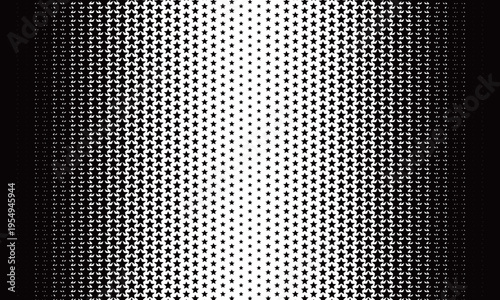中心から横に広がる縦に並ぶ星のハーフトーンの背景