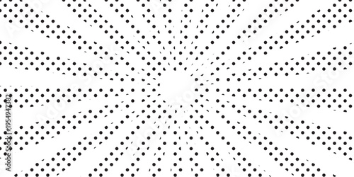 Abstract halftone background featuring a seamless vector pattern of black geometric dots and circular shapes for a modern digital technology wallpaper design