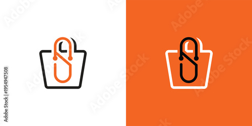 Shopping bag logo design with the letter S inside.