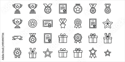 Collection of awards and gift icons