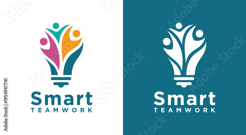 Smart Teamwork Logo Depicting Collaboration and Innovation in Business.