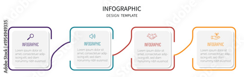 Business infographic labels design. Can be used for workflow layout, diagram, annual report, web design. Vector business template for presentation. 