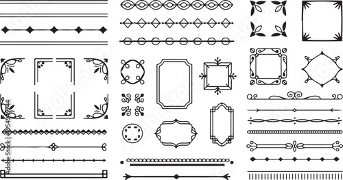 vintage ornate frames borders and dividers set  decorative elements collection