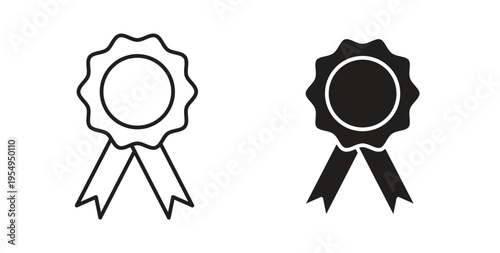 Badge icon in black color. Vector icons on white background
