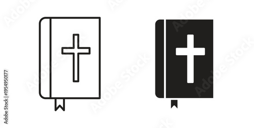 Bible icon in black color. Vector icons on white background