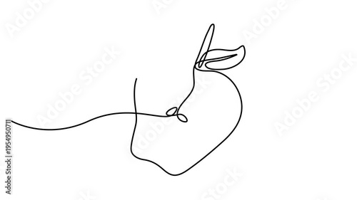 Animated self drawing of continuous one line draw fresh apple fruit. Fresh summer fruitage concept for fruit garden icon. Healthy food concept animation. 4k video