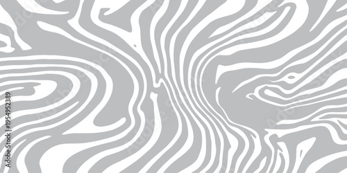 Seamless black and white zebra skin texture with abstract wave lines and vintage floral ornament design for a decorative vector wallpaper backdrop