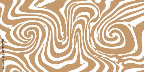 Abstract seamless pattern with spirals and geometric swirls creates a black line art vector design featuring wave ornaments and star shapes for a decorative wallpaper backdrop