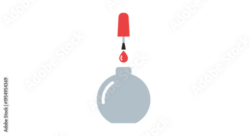 A simple illustration of a nail polish bottle with cap.