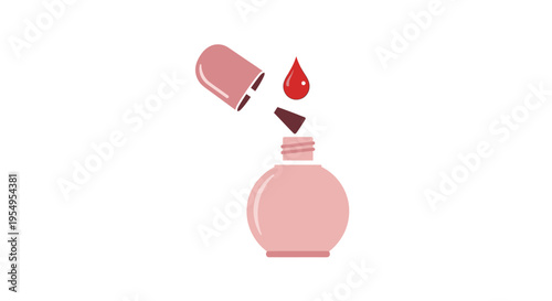 Nail polish bottle with cap off.