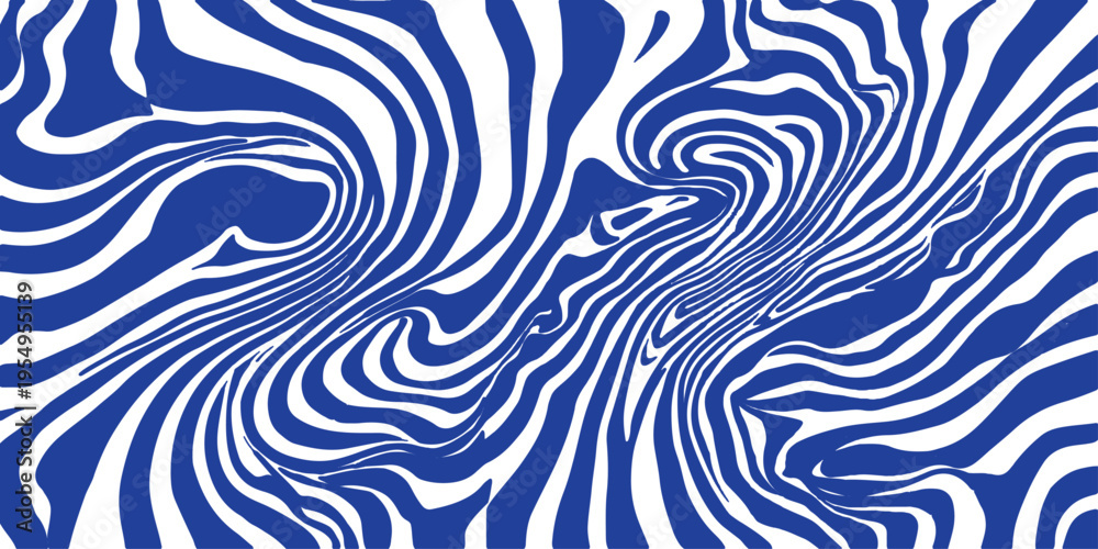 Fototapeta premium Abstract seamless pattern featuring blue geometric waves and flowing lines for a decorative vector wallpaper texture