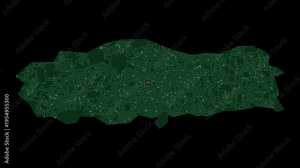 Pcb Factory Map Stockvideo Circuit board map animation of Turkey – Digital PCB ...