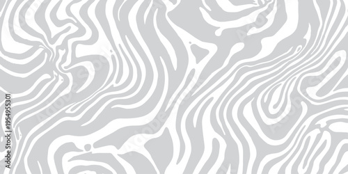 Abstract seamless vector pattern featuring black zebra skin curves and geometric waves for textile wallpaper and decorative art backdrops