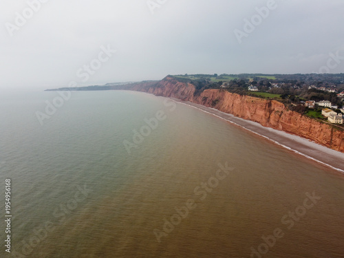 Budleigh Salterton from the air devon england uk 